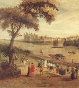 The Thames at Richmond,with a view of Richmond Palace unknow artist